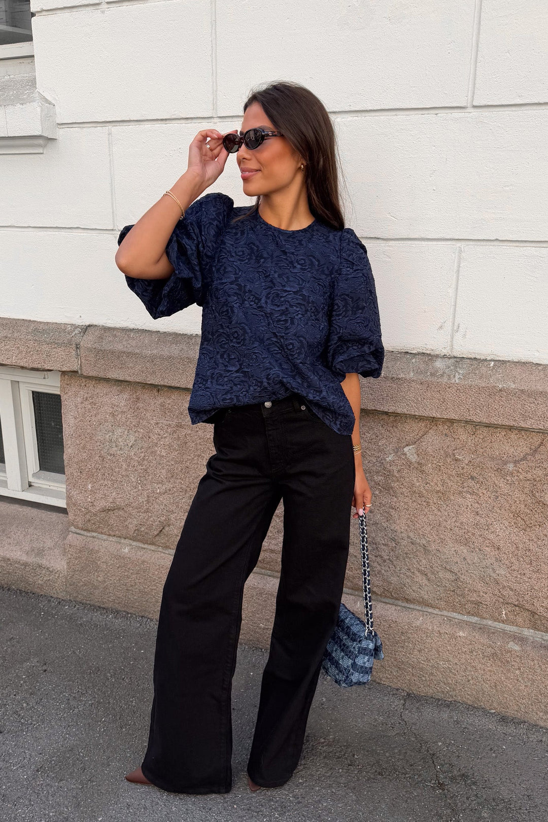 Shelly Blouse Navy Blue | Skjorter og bluser | Smuk