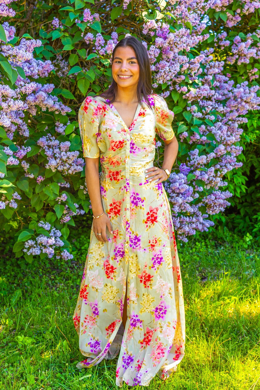 Shiny Button - Down Dress Vintage Bouquet | Kjoler | Smuk