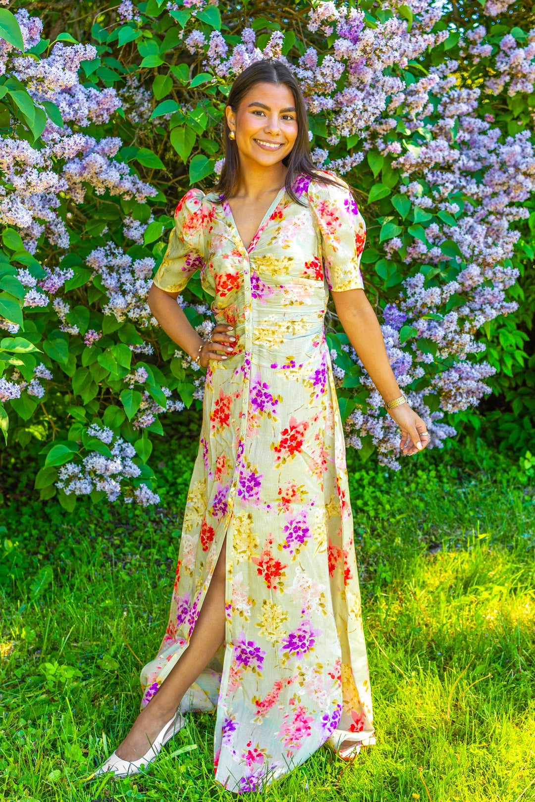 Shiny Button - Down Dress Vintage Bouquet | Kjoler | Smuk
