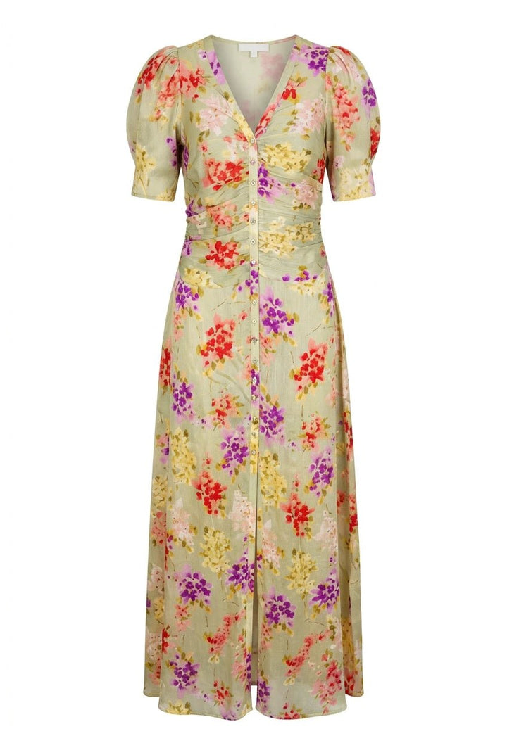 Shiny Button-Down Dress Vintage Bouquet | Kjoler | Smuk