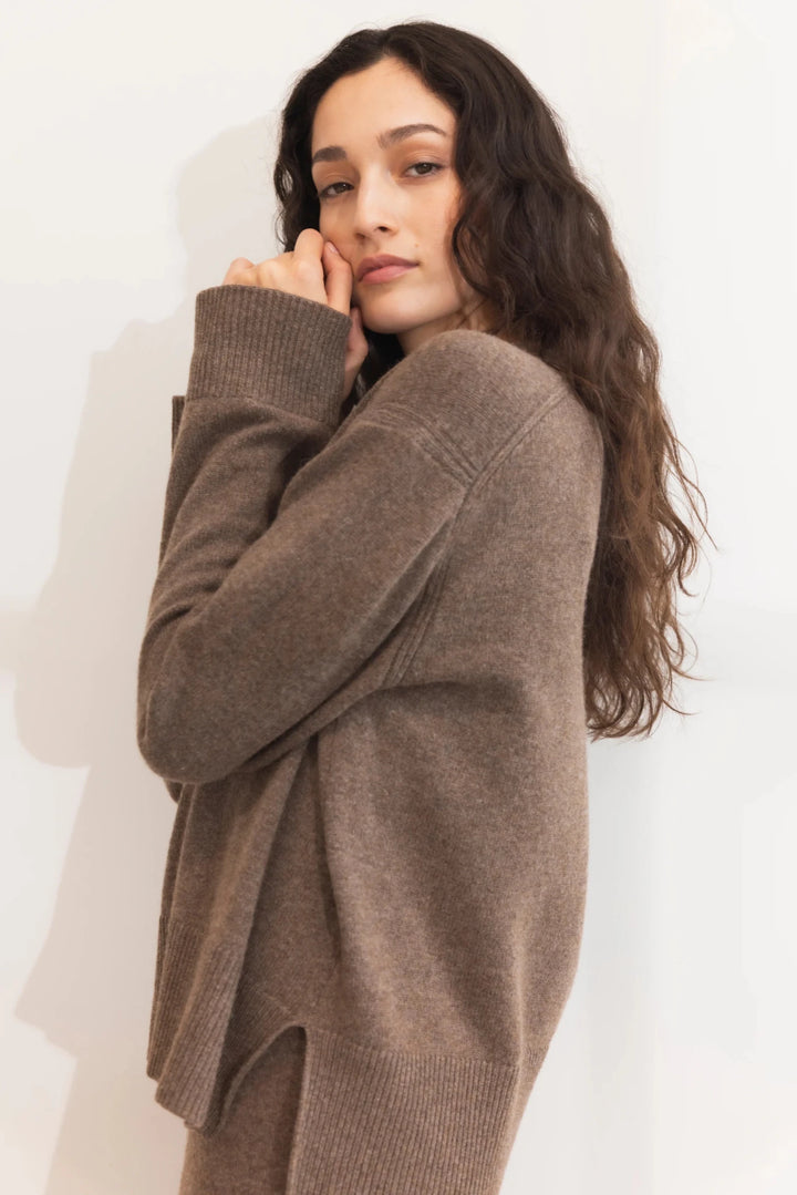 Shirley Knit Dark Taupe Melange | Genser | Smuk