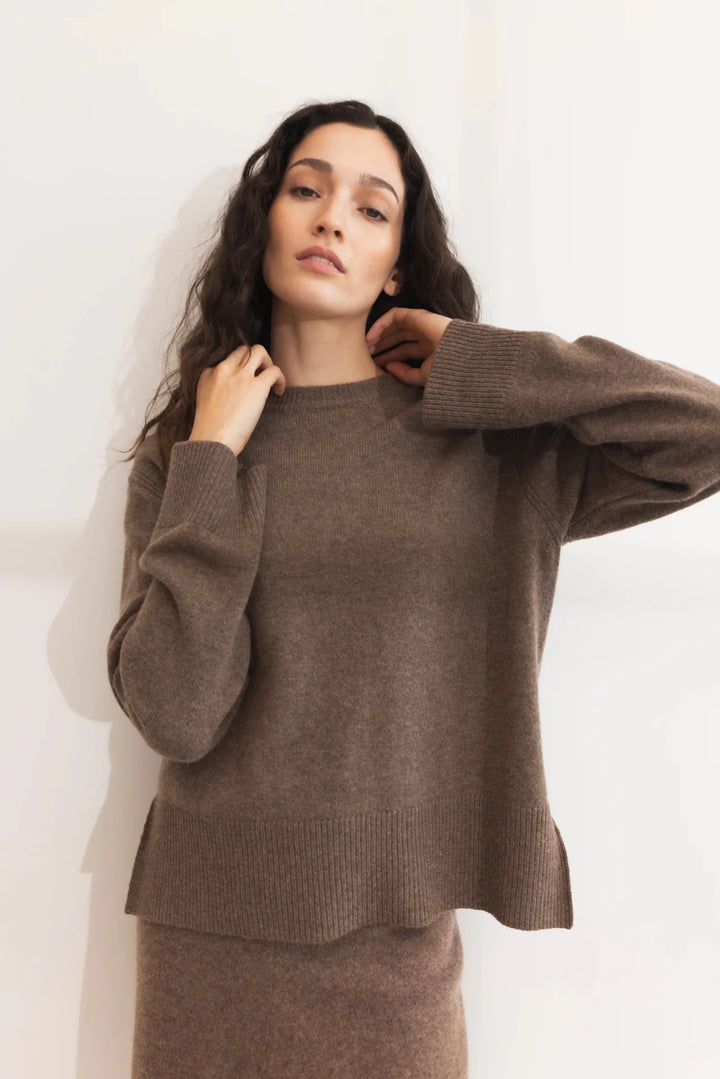 Shirley Knit Dark Taupe Melange | Genser | Smuk