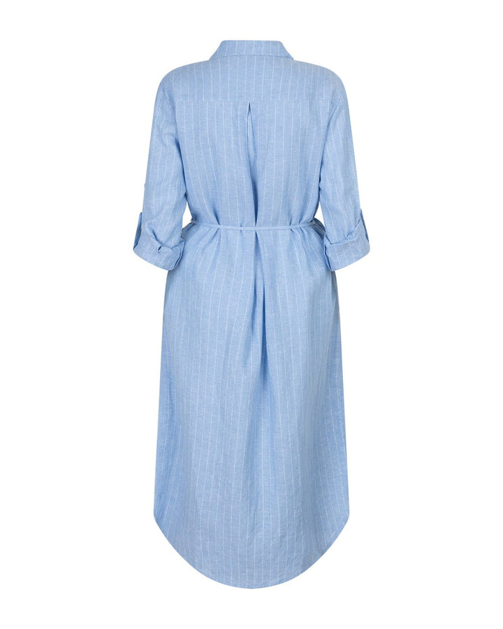 Shirtdress Linen/Visco Pinstripe Light Blue | Kjoler | Smuk