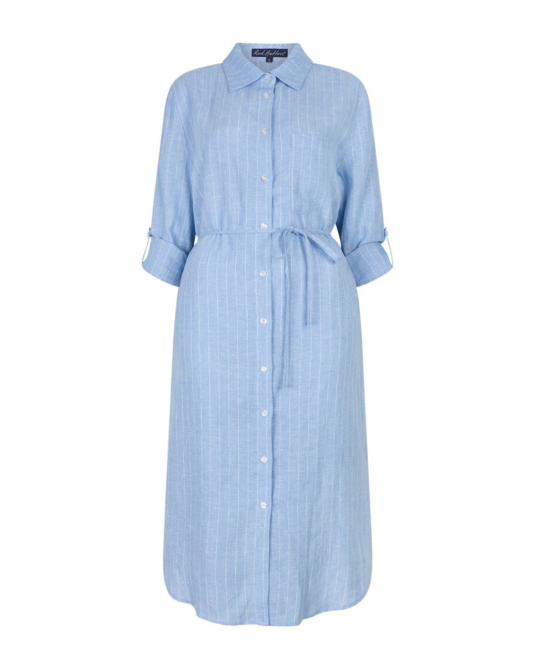 Shirtdress Linen/Visco Pinstripe Light Blue | Kjoler | Smuk
