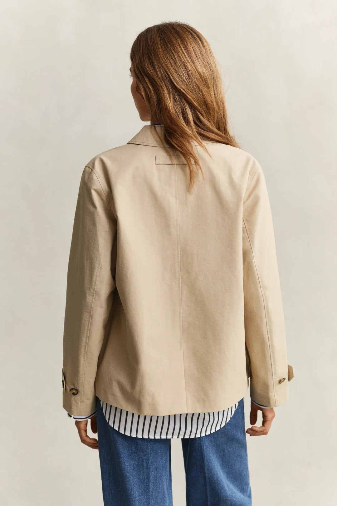 Short Cotton Blend Car Coat Oat Beige | Yttertøy | Smuk