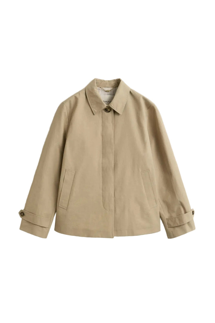 Short Cotton Blend Car Coat Oat Beige | Yttertøy | Smuk