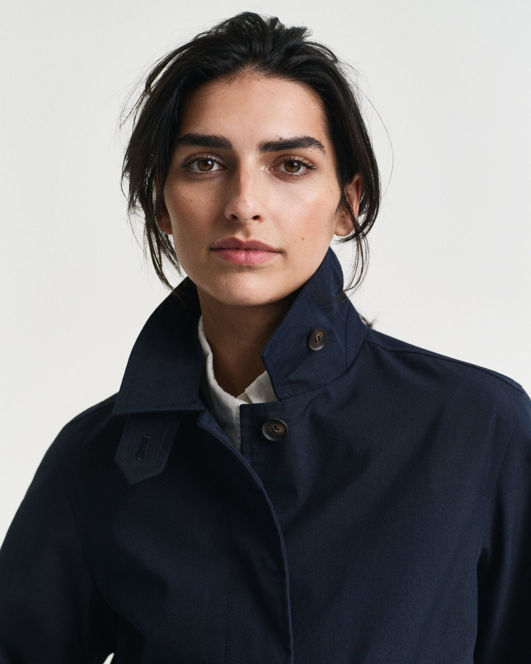 Short Cotton Car Coat Evening Blue | Yttertøy | Smuk - Dameklær på nett