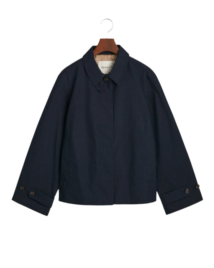 Short Cotton Car Coat Evening Blue | Yttertøy | Smuk - Dameklær på nett