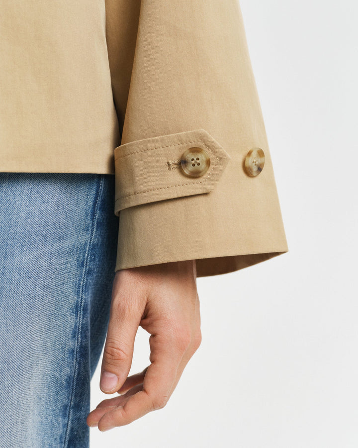 Short Cotton Car Coat Oak Beige | Yttertøy | Smuk - Dameklær på nett