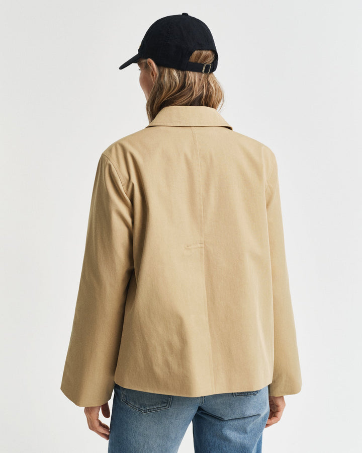 Short Cotton Car Coat Oak Beige | Yttertøy | Smuk - Dameklær på nett