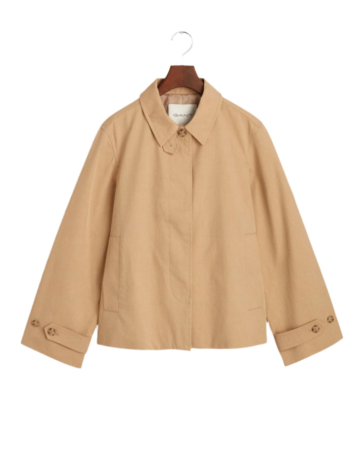 Short Cotton Car Coat Oak Beige | Yttertøy | Smuk - Dameklær på nett