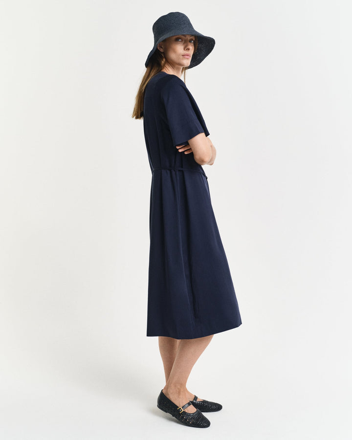 Short Sleeve Dress Evening Blue | Kjoler | Smuk - Dameklær på nett