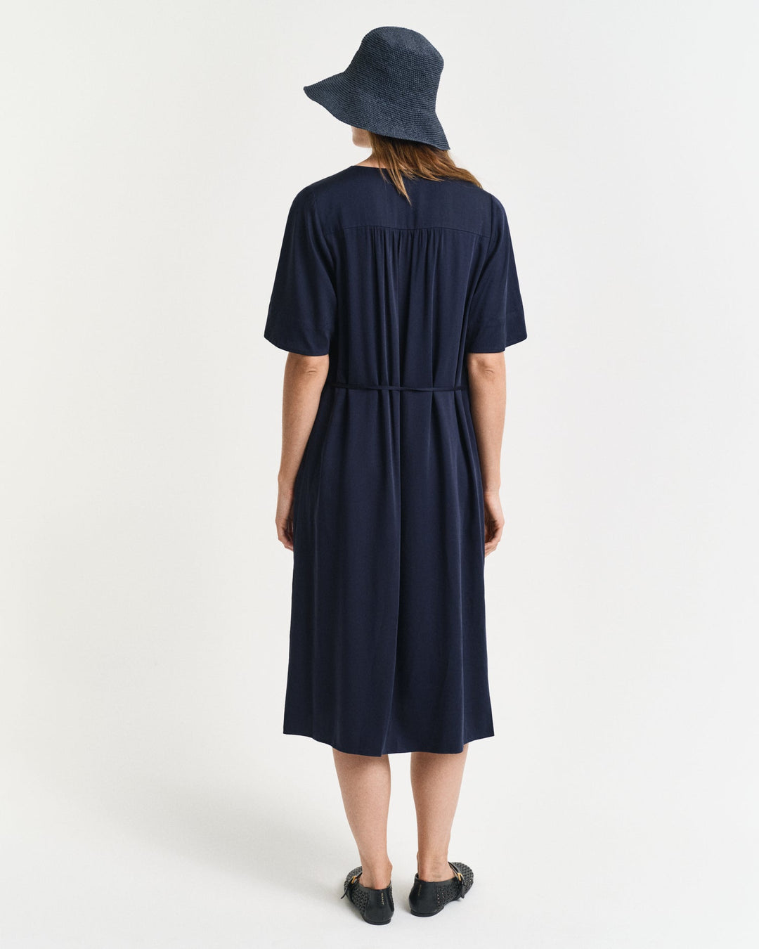 Short Sleeve Dress Evening Blue | Kjoler | Smuk - Dameklær på nett