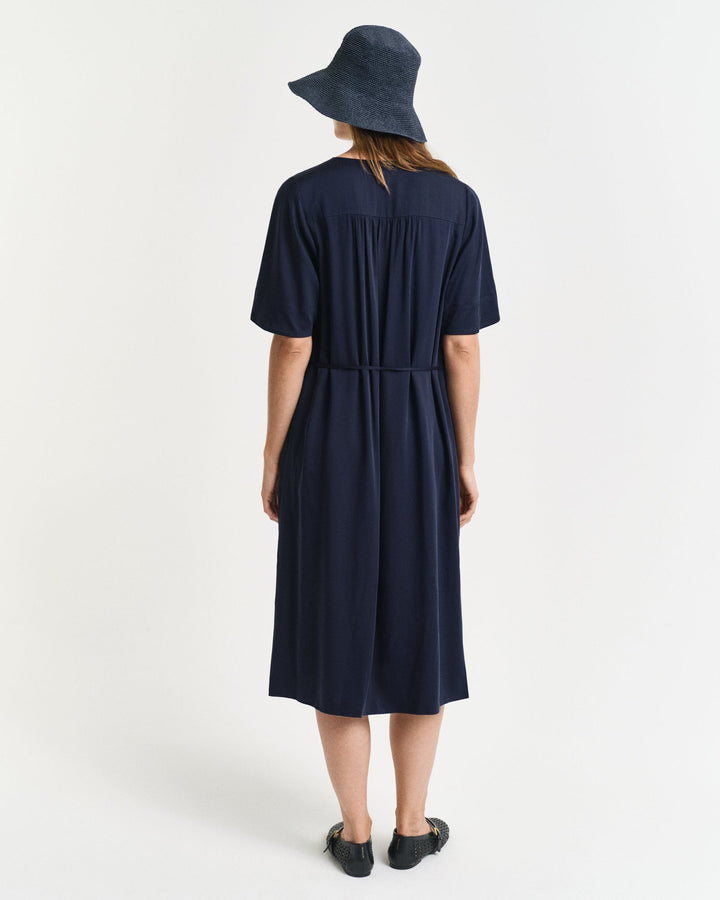 Short Sleeve Dress Evening Blue | Kjoler | Smuk - Dameklær på nett