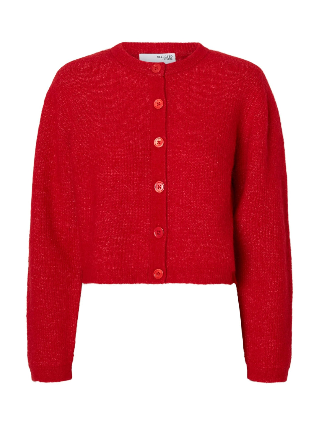 Sia Ras Ls Knit Cropped Cardigan Equestrian Red | Genser | Smuk - Dameklær på nett