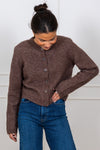 Sia Ras Ls Knit Cropped Cardigan Fungi