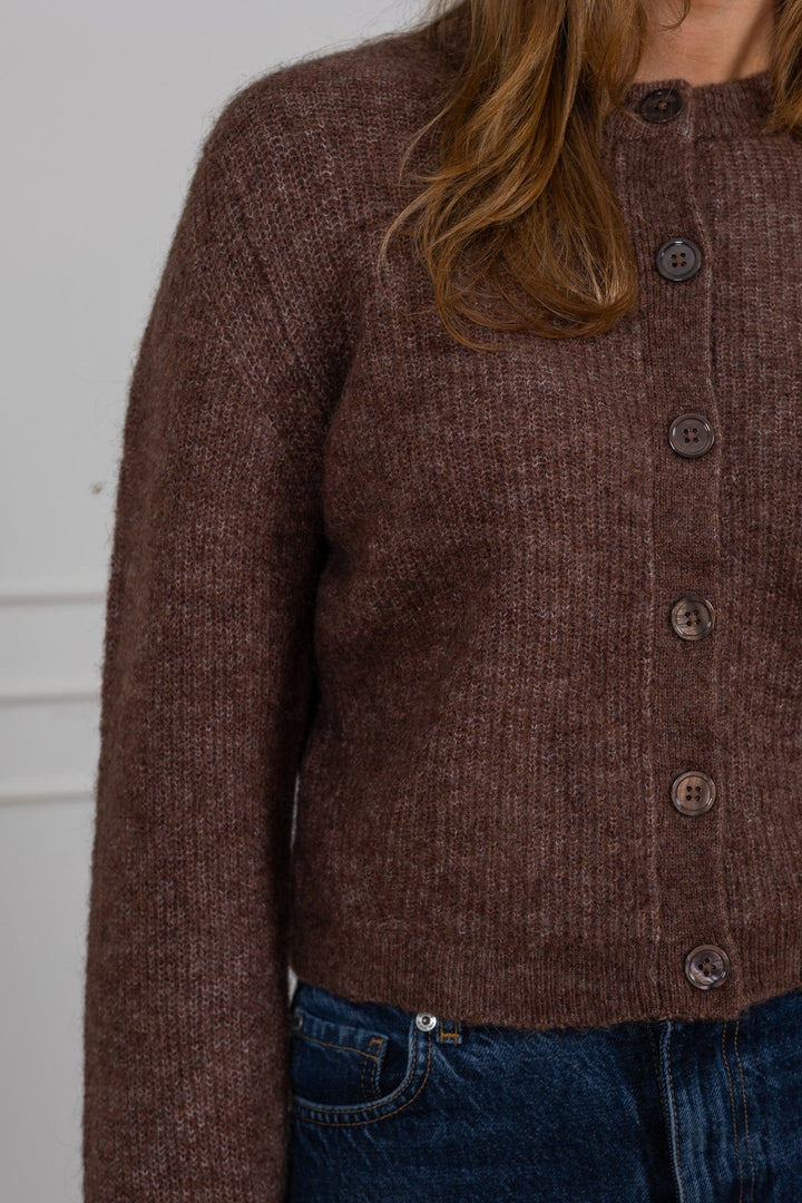 Sia Ras Ls Knit Cropped Cardigan Fungi | Genser | Smuk - Dameklær på nett