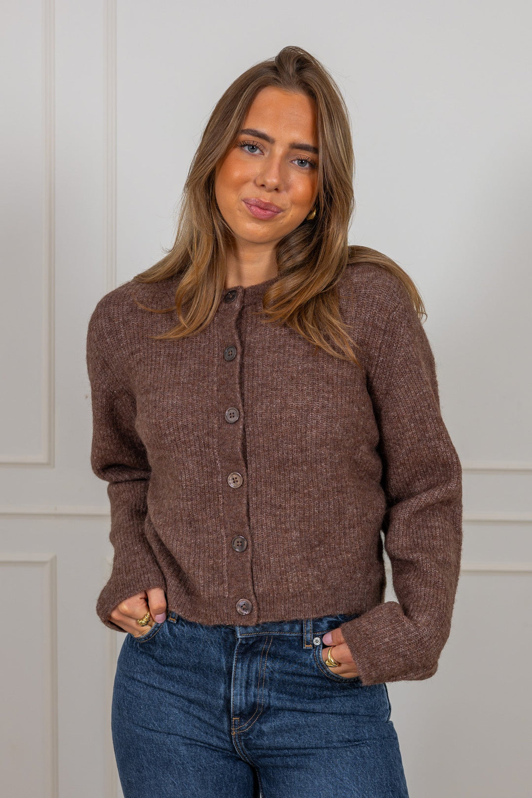 Sia Ras Ls Knit Cropped Cardigan Fungi | Genser | Smuk - Dameklær på nett