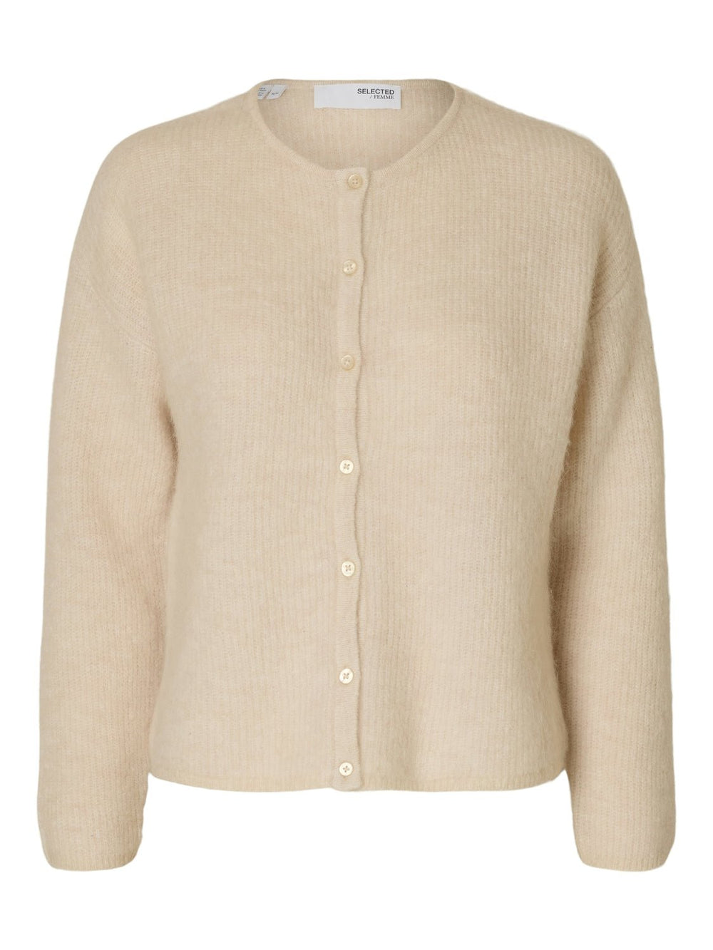Sia Ras Ls Knit O - Neck Cardigan Birch Melange | Genser | Smuk - Dameklær på nett