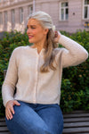 Sia Ras Ls Knit O-Neck Cardigan Birch Melange