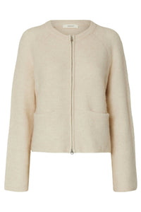 Sia Ras Ls Knit Short Cardigan Birch