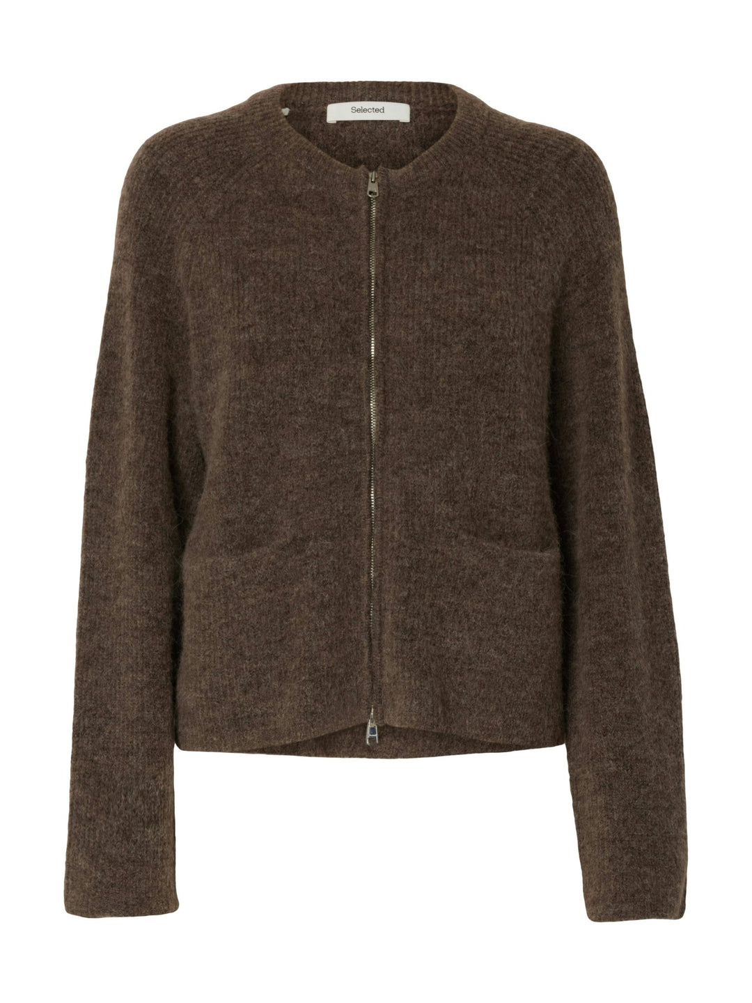 Sia Ras Ls Knit Short Cardigan Chocolate Chip | Genser | Smuk