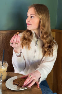 Sia Ras Ls Knit Zipper Cardigan Birch