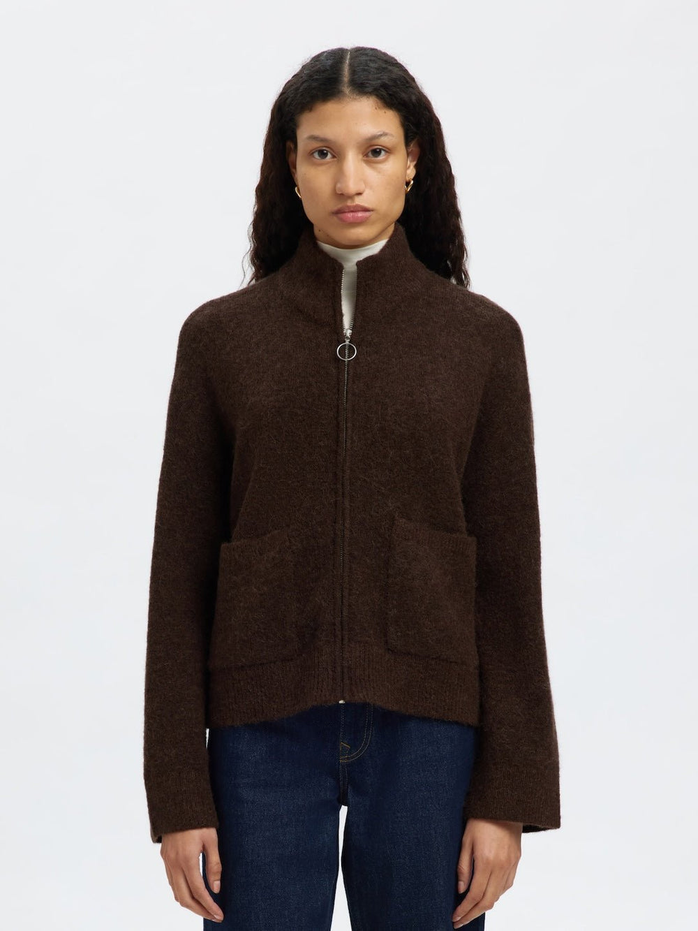 Sia Ras Ls Knit Zipper Cardigan Delicioso Melange | Genser | Smuk - Dameklær på nett