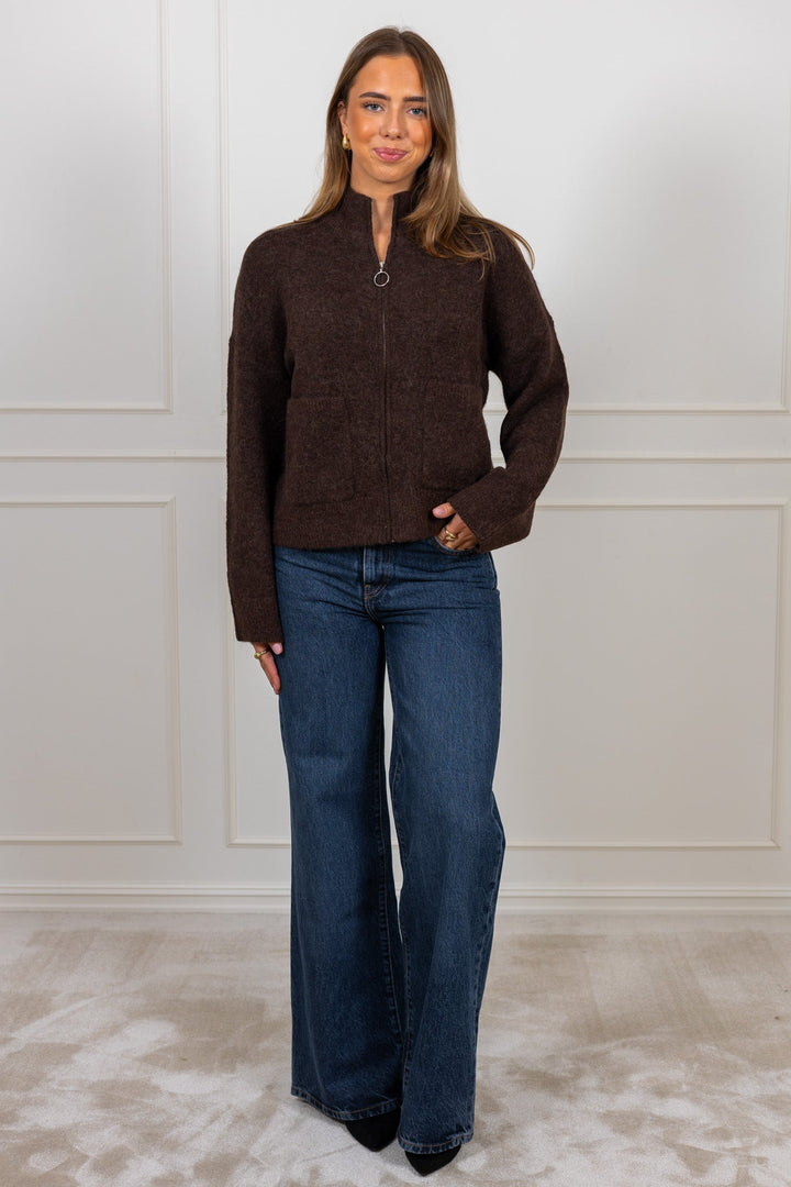 Sia Ras Ls Knit Zipper Cardigan Delicioso Melange | Genser | Smuk - Dameklær på nett