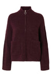 Sia Ras Ls Knit Zipper Cardigan Fig Melange