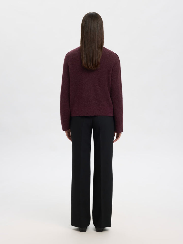 Sia Ras Ls Knit Zipper Cardigan Fig Melange | Genser | Smuk - Dameklær på nett