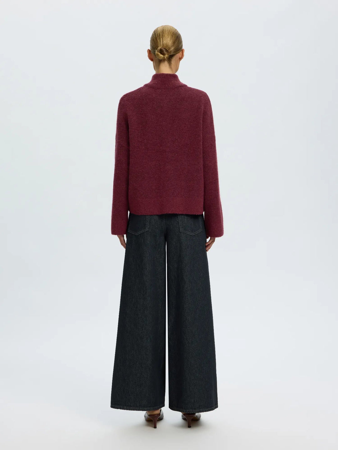 Sia Ras Ls Knit Zipper Cardigan Tawny Port | Genser | Smuk