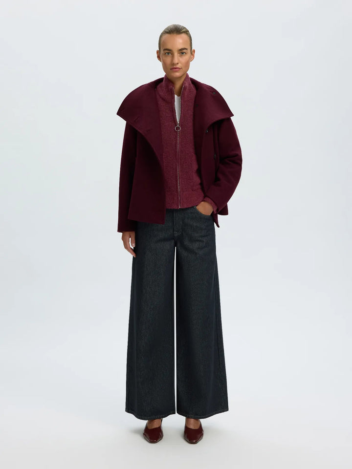 Sia Ras Ls Knit Zipper Cardigan Tawny Port | Genser | Smuk