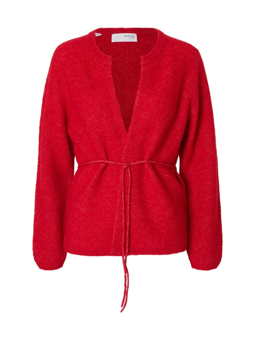 Sia Ras Ls Knitelt Cardigan Equestrian Red Melange | Genser | Smuk - Dameklær på nett