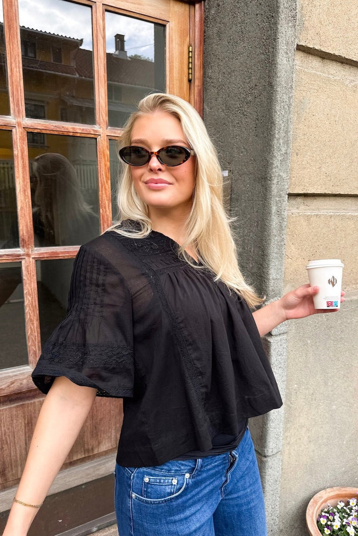 Siama S Voile Blouse Black | Skjorter og bluser | Smuk - Dameklær på nett