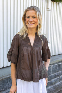 Siama S Voile Blouse Dark Brown
