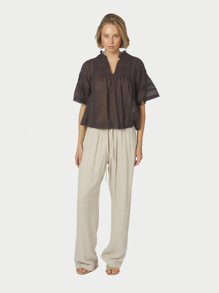 Siama S Voile Blouse Dark Brown | Skjorter og bluser | Smuk