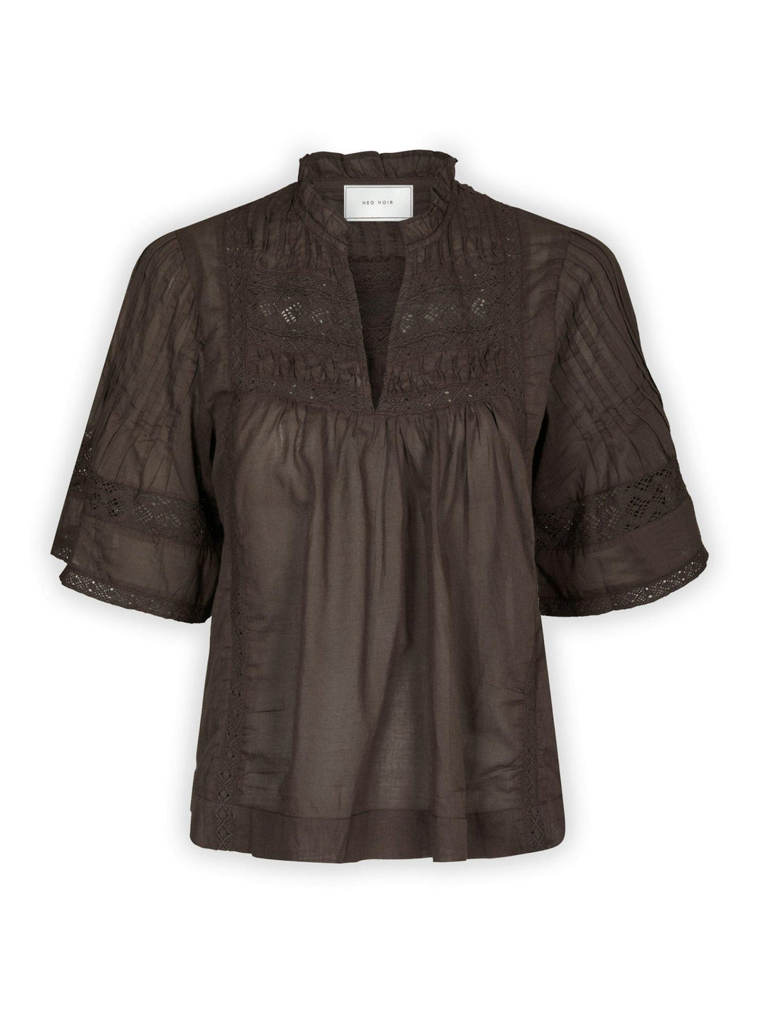 Siama S Voile Blouse Dark Brown | Skjorter og bluser | Smuk
