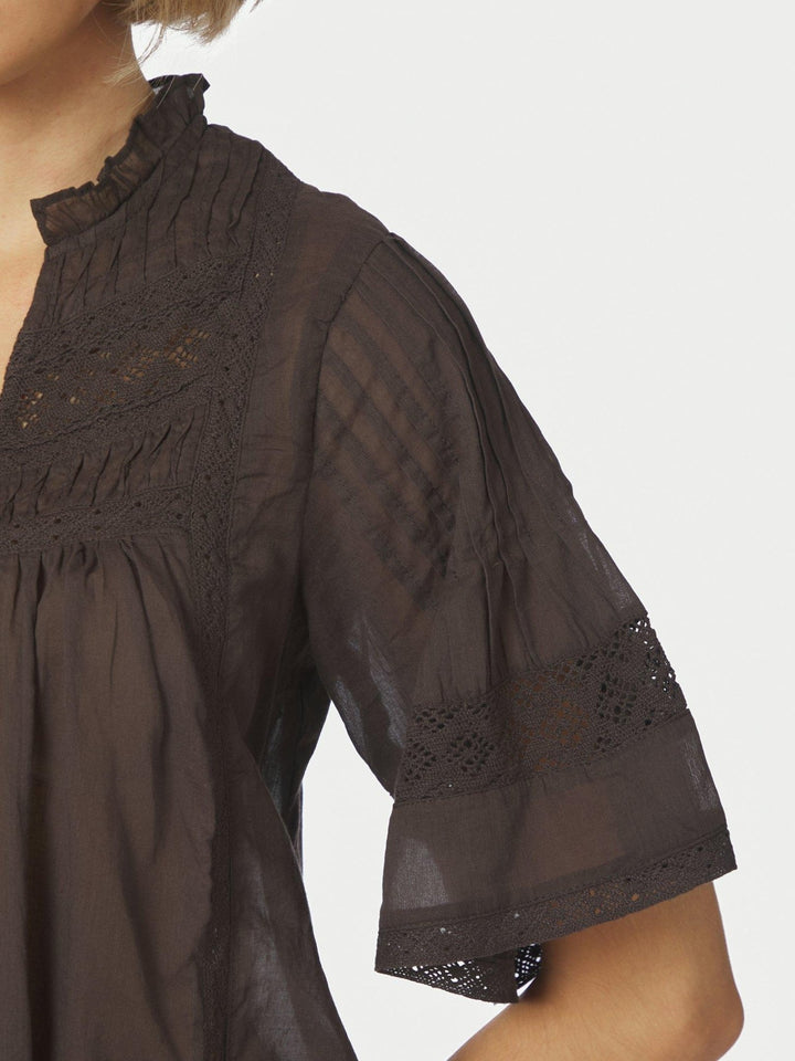 Siama S Voile Blouse Dark Brown | Skjorter og bluser | Smuk
