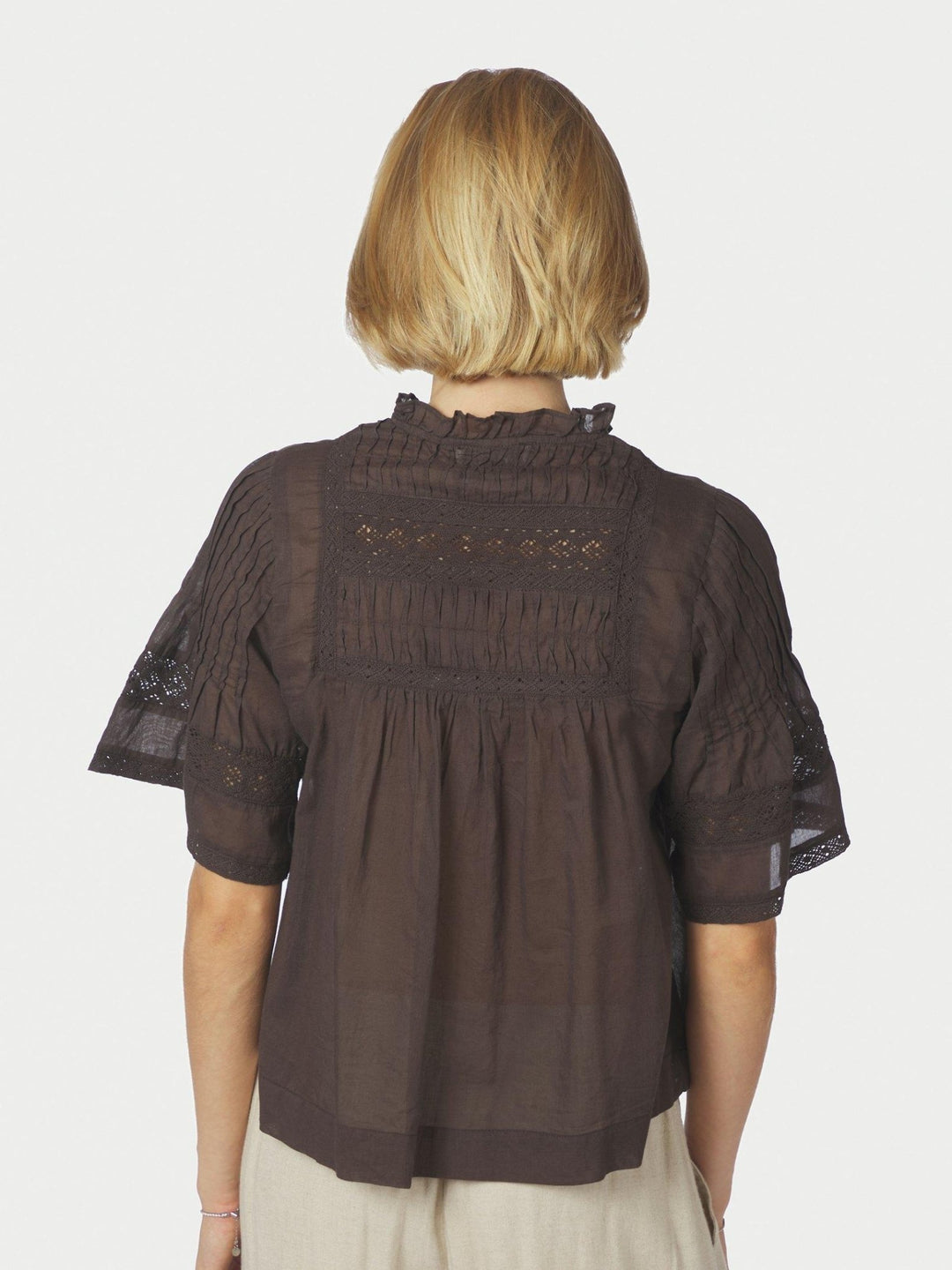 Siama S Voile Blouse Dark Brown | Skjorter og bluser | Smuk