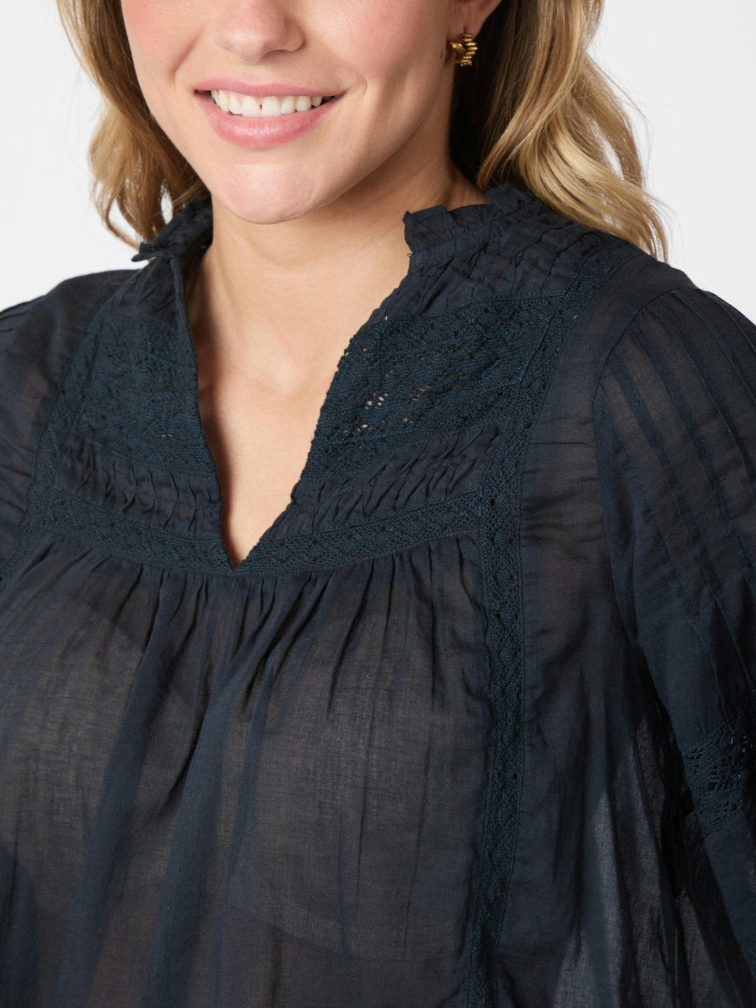 Siama S Voile Blouse Navy | Skjorter og bluser | Smuk - Dameklær på nett