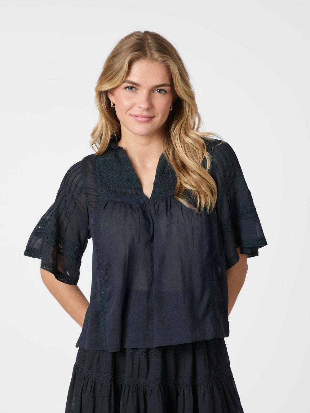 Siama S Voile Blouse Navy | Skjorter og bluser | Smuk - Dameklær på nett