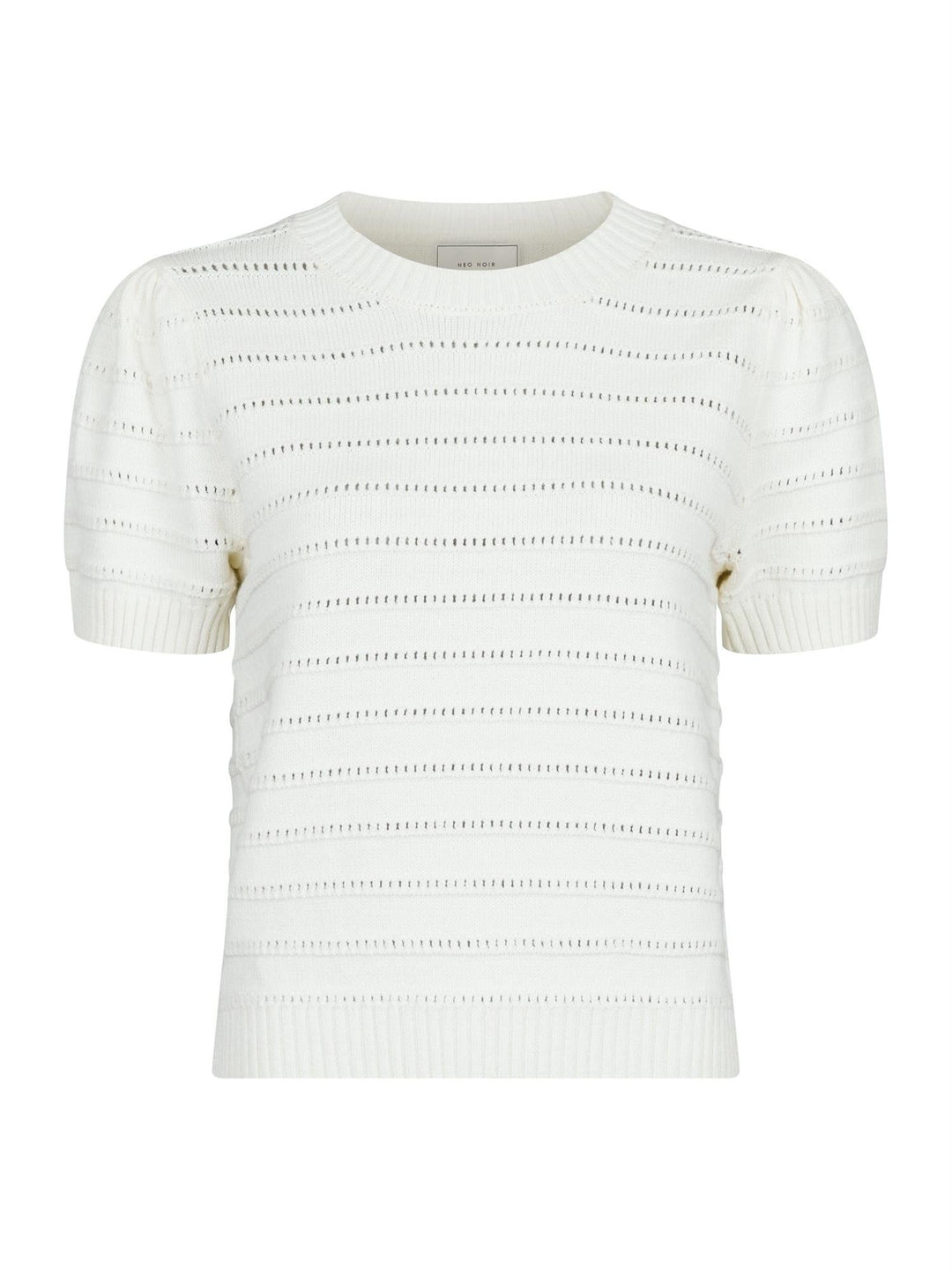 Sidra Stitch Solid Knit Blouse Off White | Genser | Smuk - Dameklær på nett