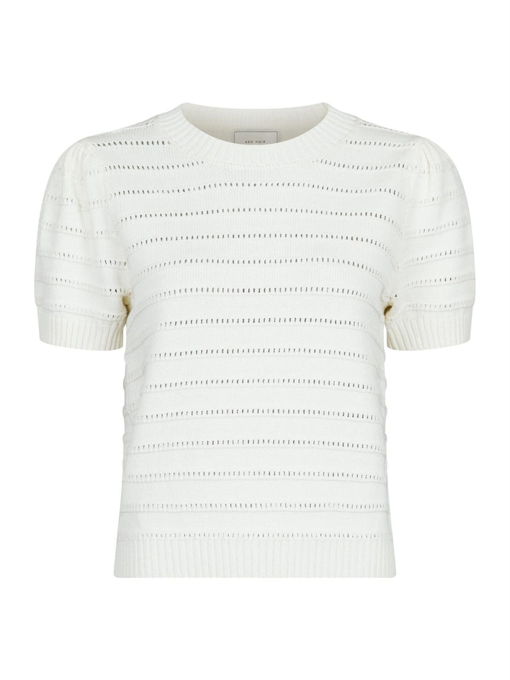 Sidra Stitch Solid Knit Blouse Off White | Genser | Smuk - Dameklær på nett