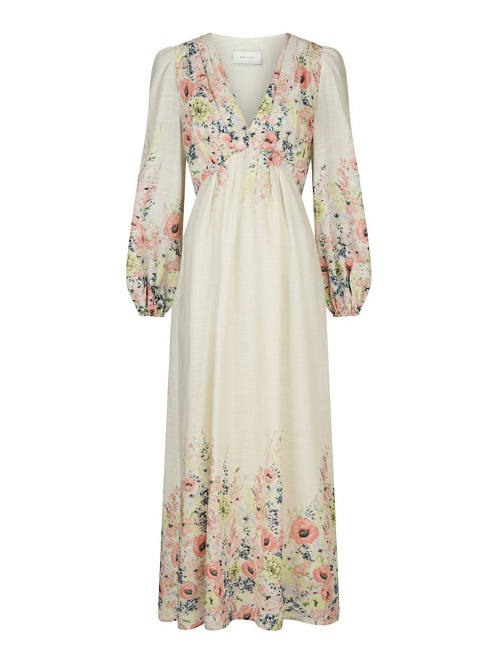 Silfi Flower Print Dress Creme | Kjoler | Smuk - Dameklær på nett