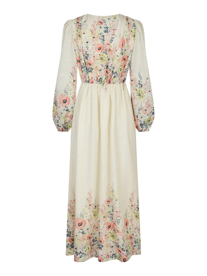 Silfi Flower Print Dress Creme | Kjoler | Smuk - Dameklær på nett