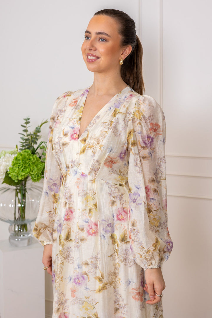 Silfi Vintage Flower Dress Off White | Kjoler | Smuk