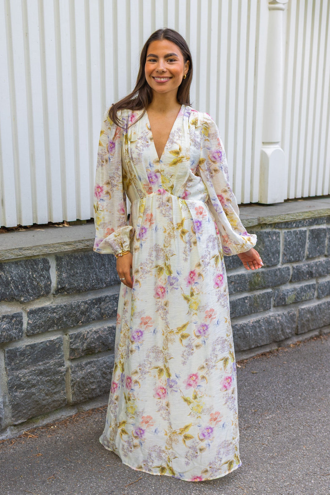 Silfi Vintage Flower Dress Off White | Kjoler | Smuk