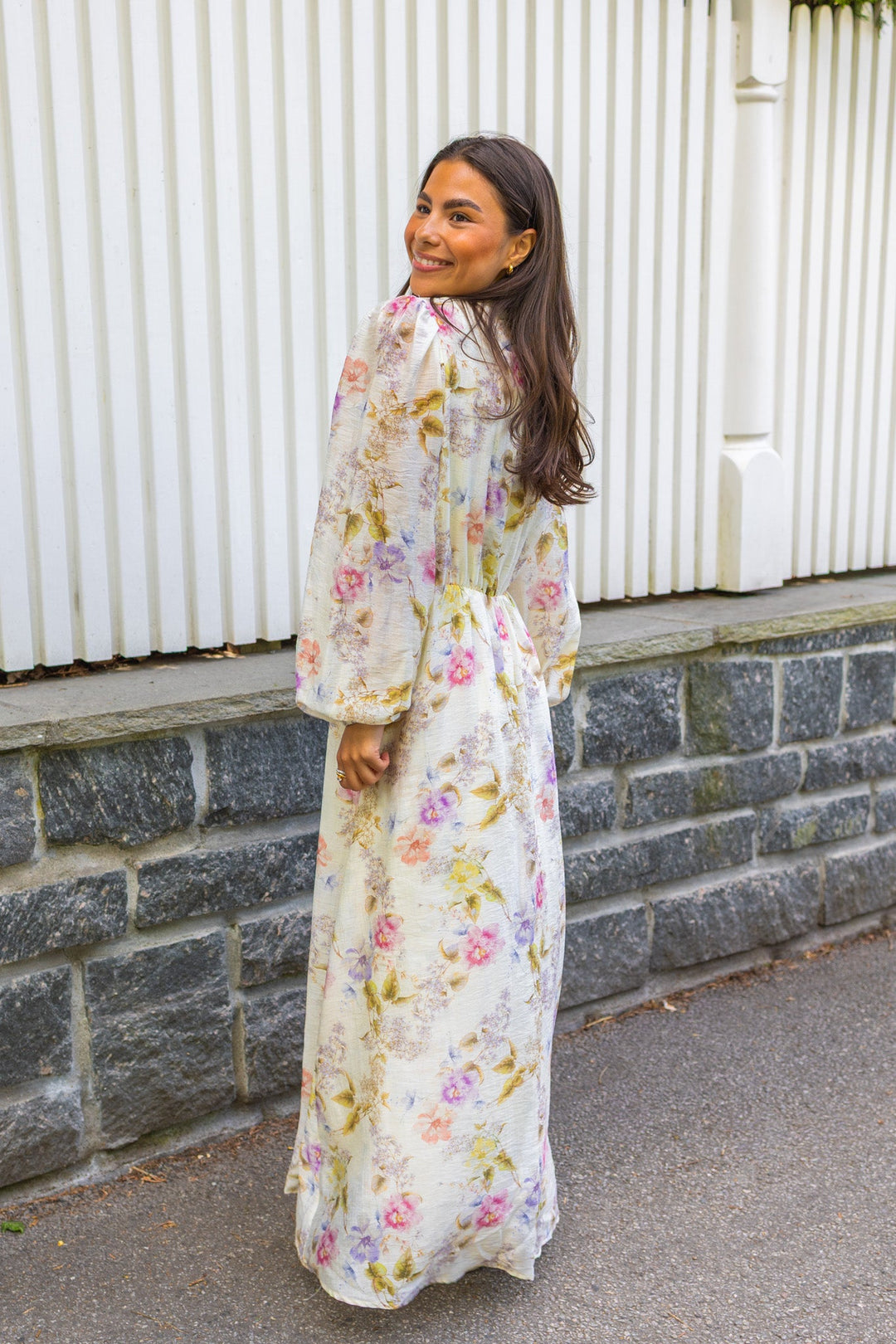 Silfi Vintage Flower Dress Off White | Kjoler | Smuk
