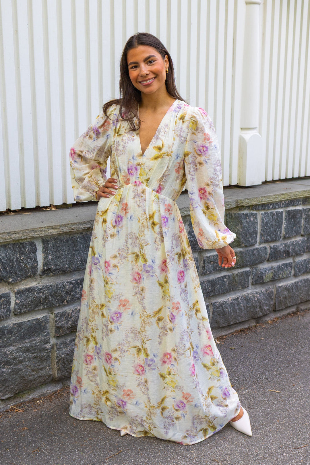 Silfi Vintage Flower Dress Off White | Kjoler | Smuk